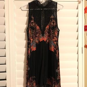 Free People Marsha Dress - Black Floral Lace - M